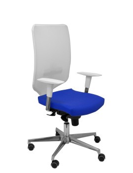 Silla Ossa blanca similpiel azul