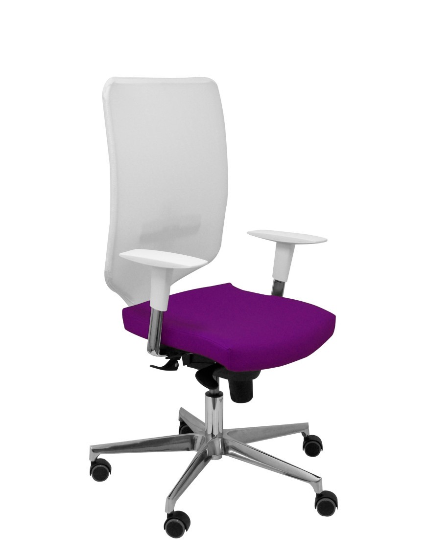 Silla Ossa blanca similpiel morado