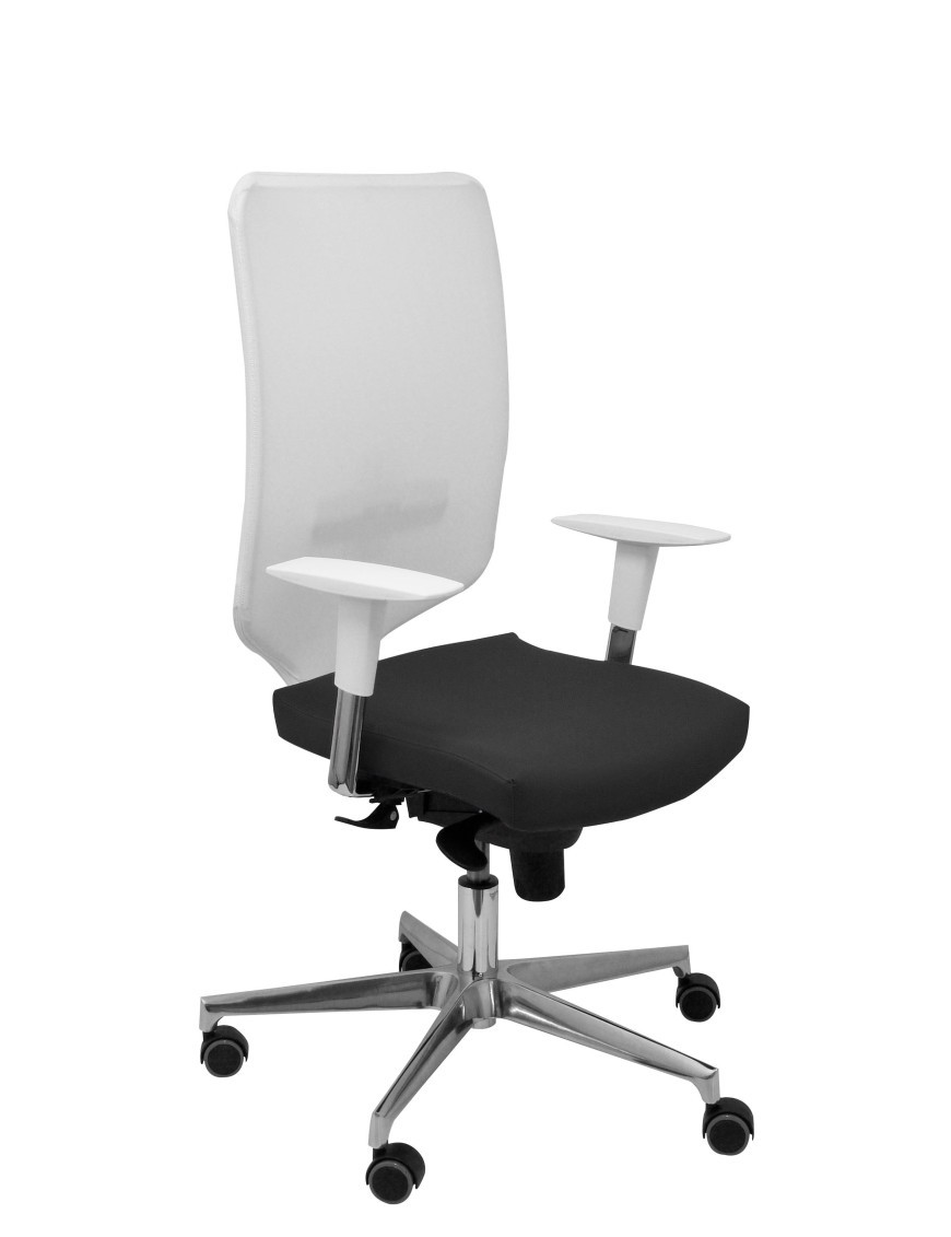 Silla Ossa blanca similpiel negro