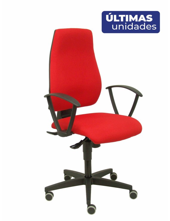 Silla Leganiel sincro tela rojo brazos fijos