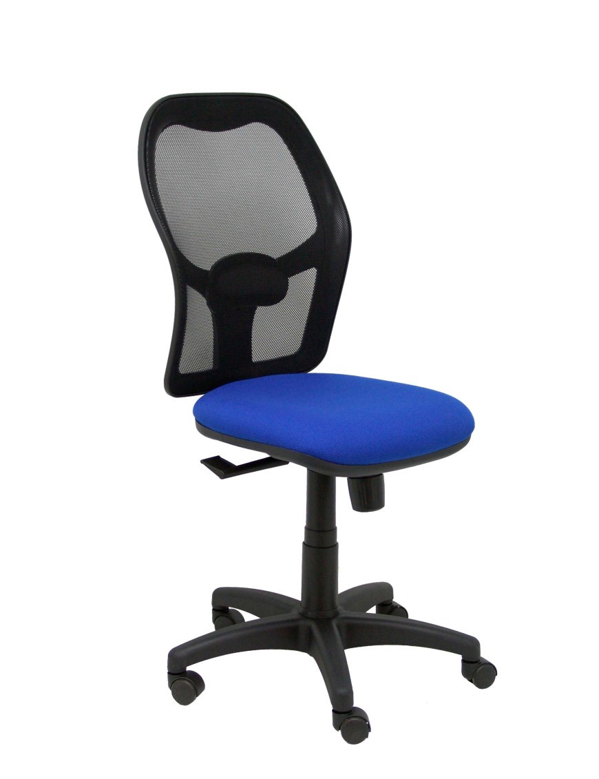 Silla Alocén malla negra asiento bali azul