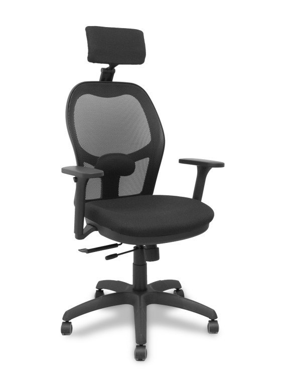 Silla Jorquera traslack malla negra asiento bali negro brazos 3D cabecero regulable