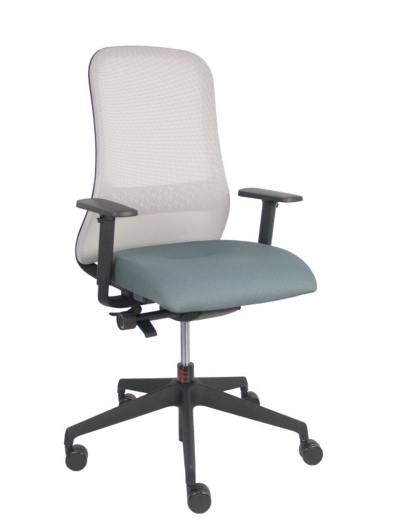 Silla Souly negra traslack malla gris asiento gris brazo 2D con lumbar