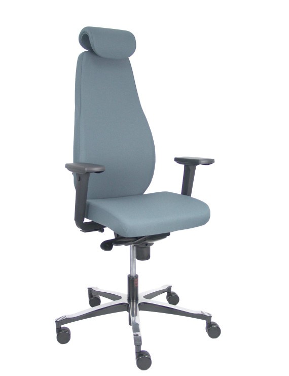 Silla Bjarg traslack bondai gris brazo 3D base cromada cabecero y lumbar