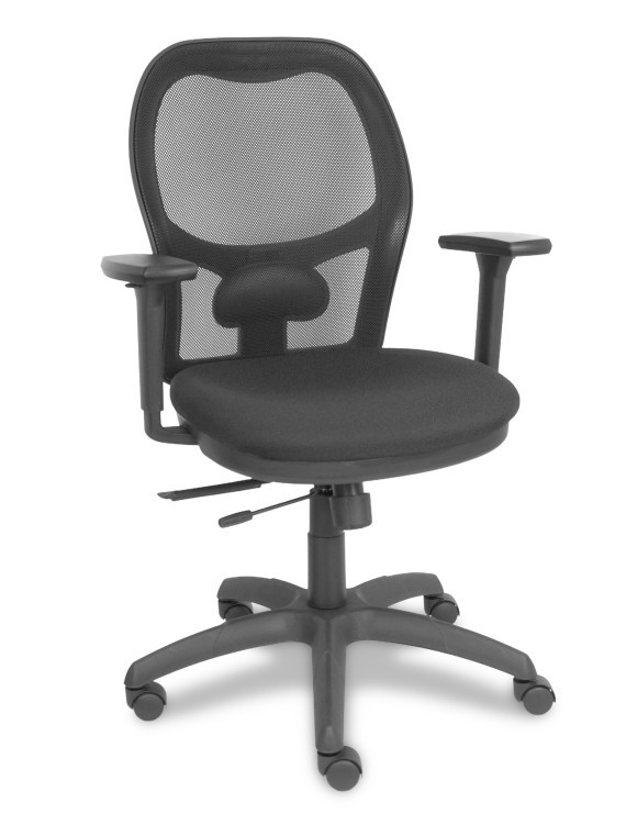 Silla Jorquera traslack malla negra asiento bali negro brazo 3D