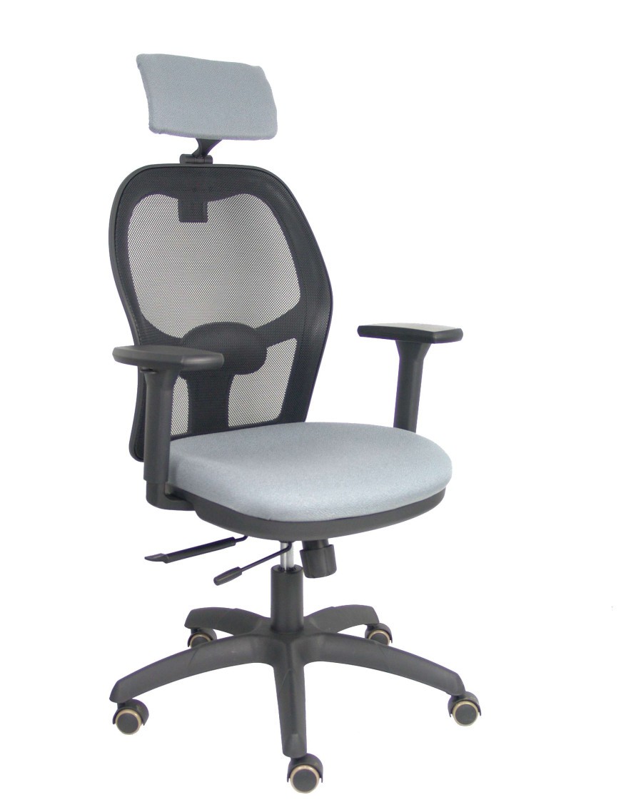 Silla Jorquera traslack malla negra asiento bali gris brazos 3D cabecero regulable