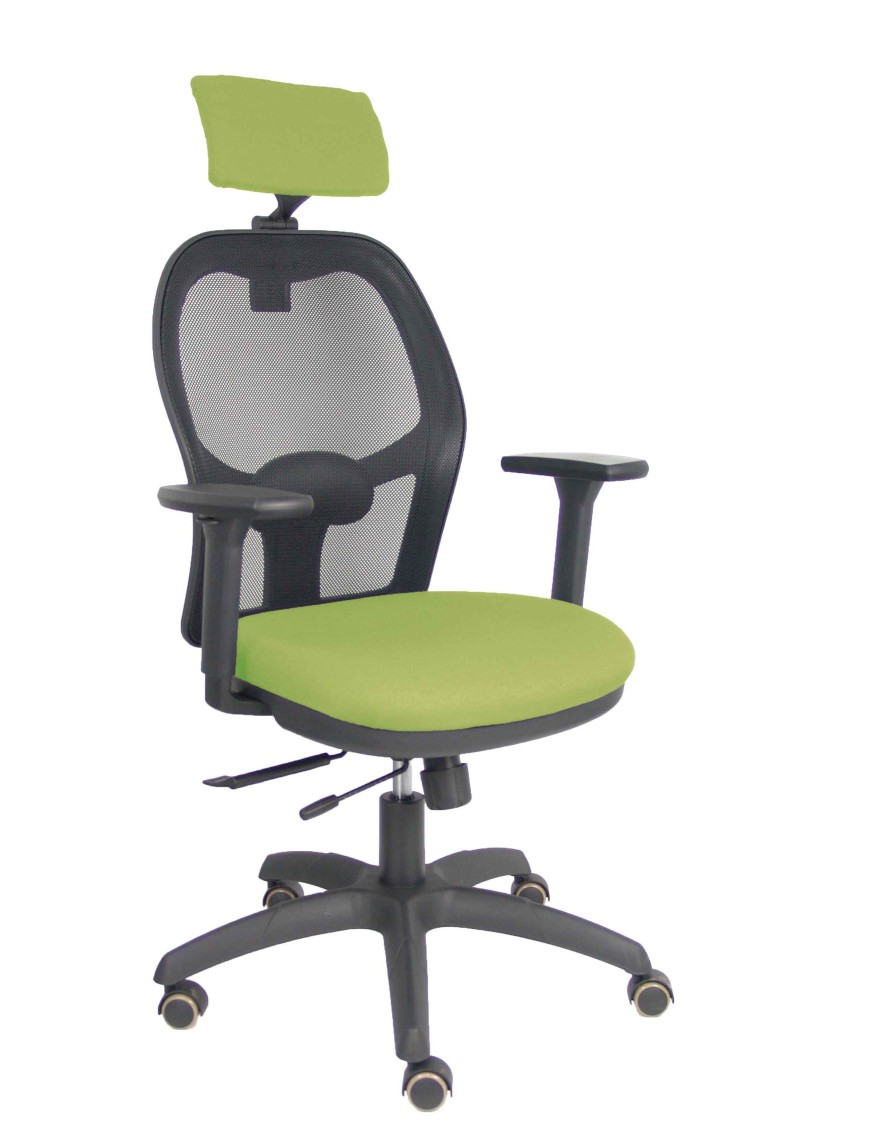 Silla Jorquera traslack malla negra asiento bali verde oliva brazos 3D cabecero regulable