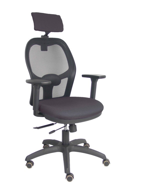 Silla Jorquera traslack malla negra asiento bali gris oscuro brazos 3D cabecero regulable