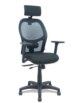 Silla Alocén traslack malla negra asiento bali negro brazos 3D cabecero regulable