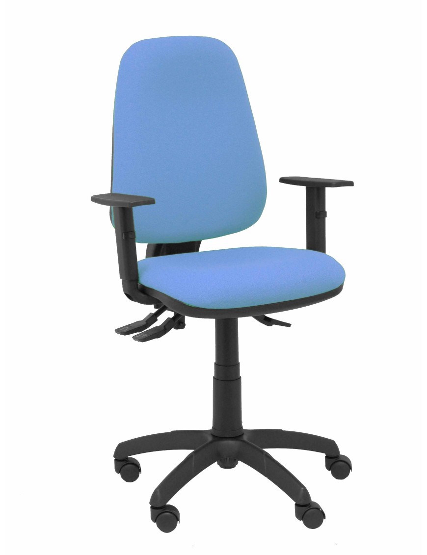 Silla Sierra S bali azul clielo con brazos regulables base poliamida negra