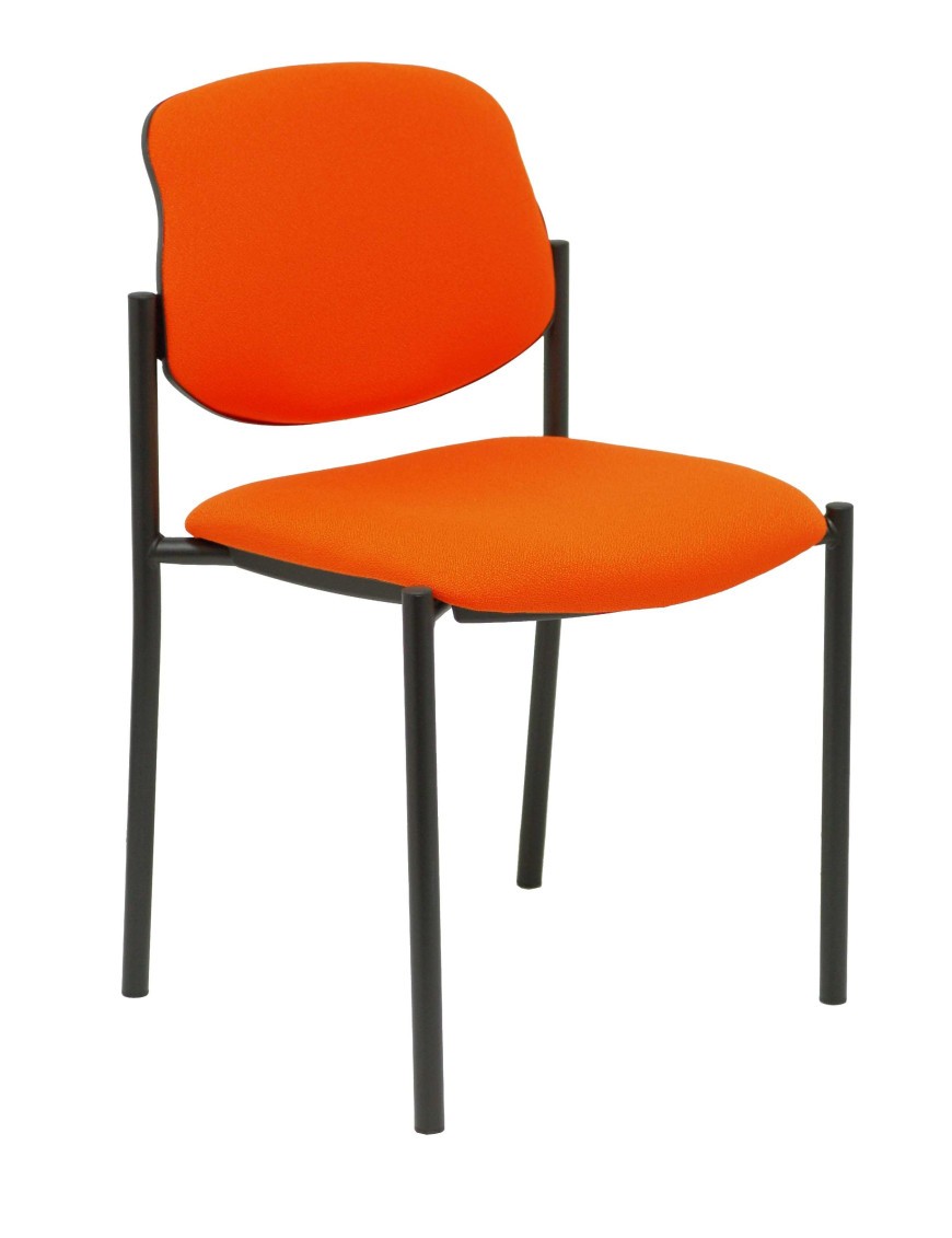 Silla fija Styl bali naranja oscuro chasis negro