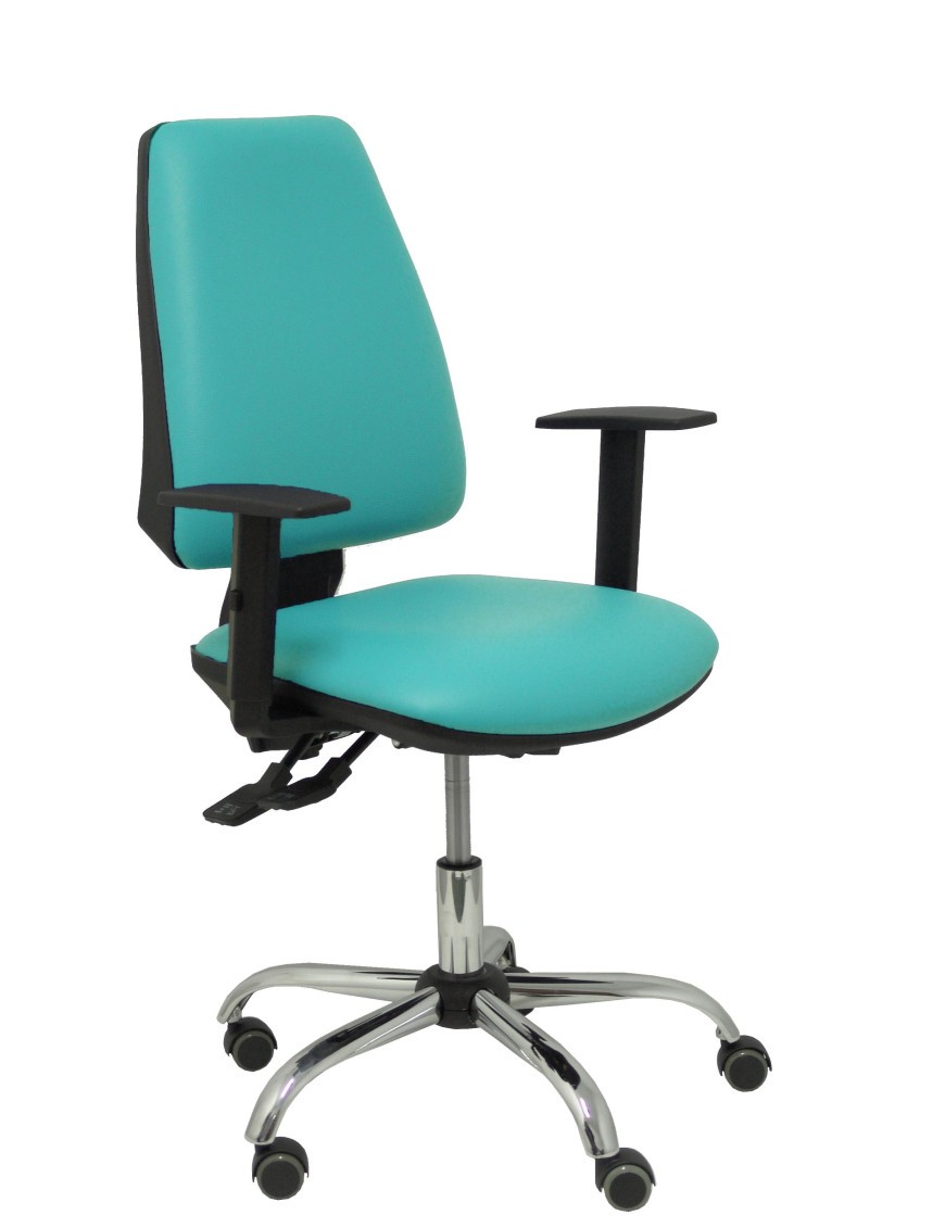 Silla Elche S 24 horas similpiel verde turquesa