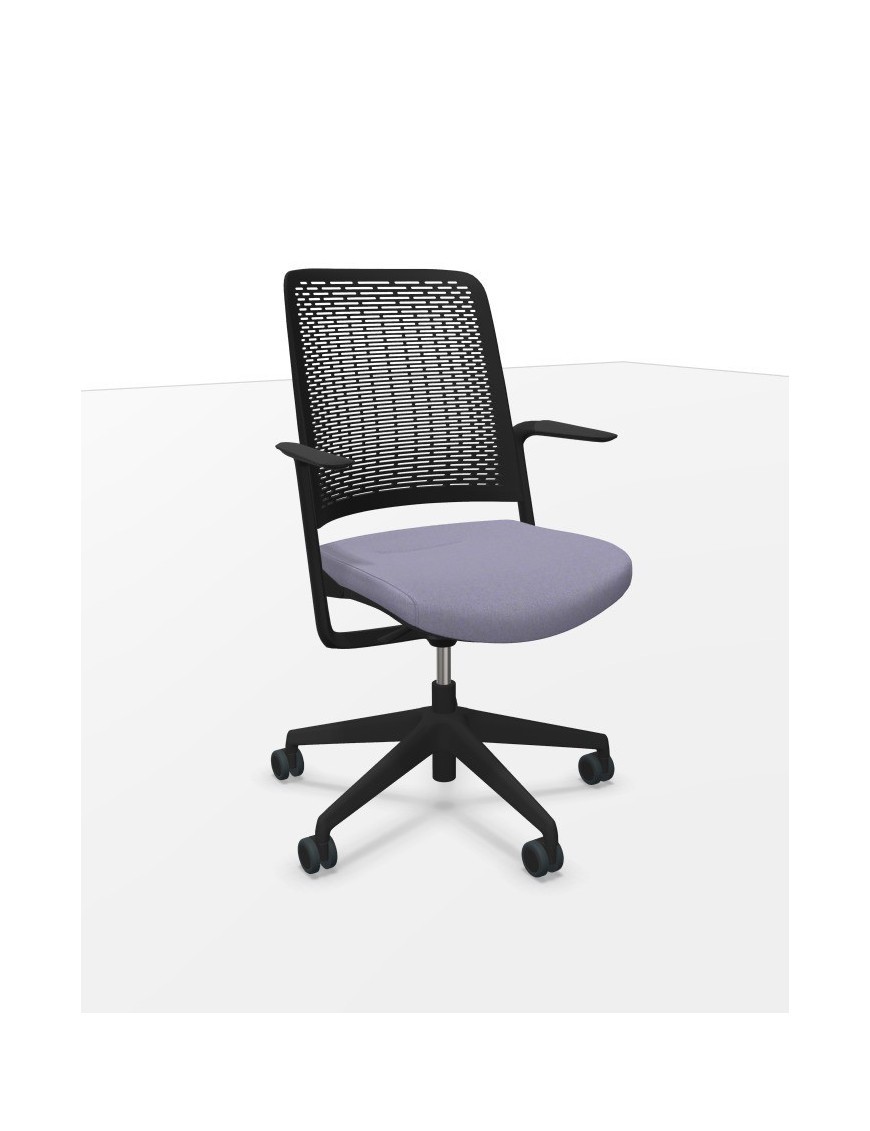 Silla WithMe negra asiento era gris claro