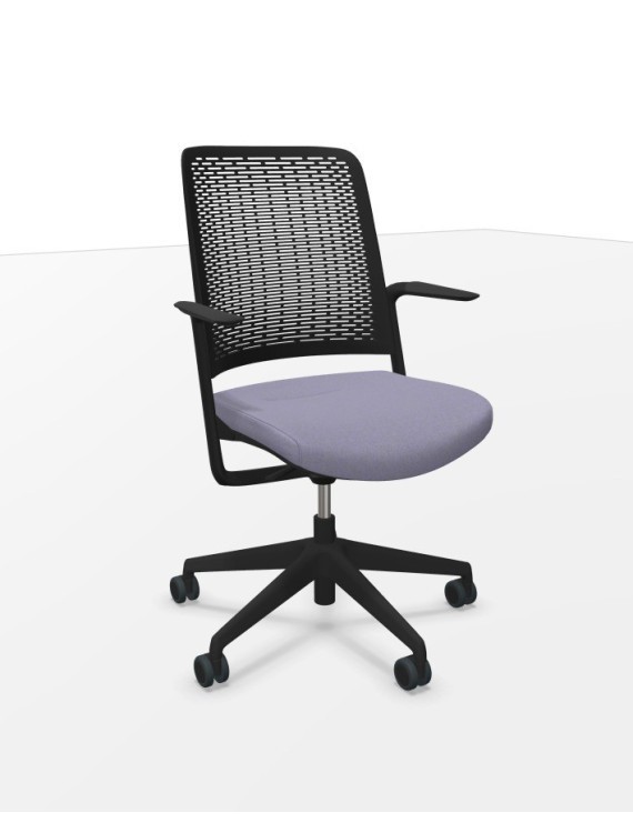 Silla WithMe negra asiento era gris claro