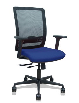 Silla Haches traslack malla negra asiento bali azul marino brazos 2D ruedas 65mm