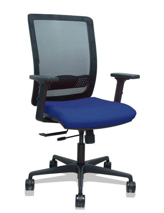 Silla Haches traslack malla negra asiento bali azul marino brazos 2D ruedas 65mm