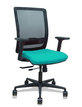 Silla Haches traslack malla negra asiento bali turquesa brazos 2D ruedas 65mm