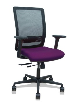 Silla Haches traslack malla negra asiento bali morado brazos 2D ruedas 65mm