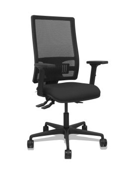 Silla Bormate asincro malla negra asiento bali negro brazos 2D ruedas 65mm