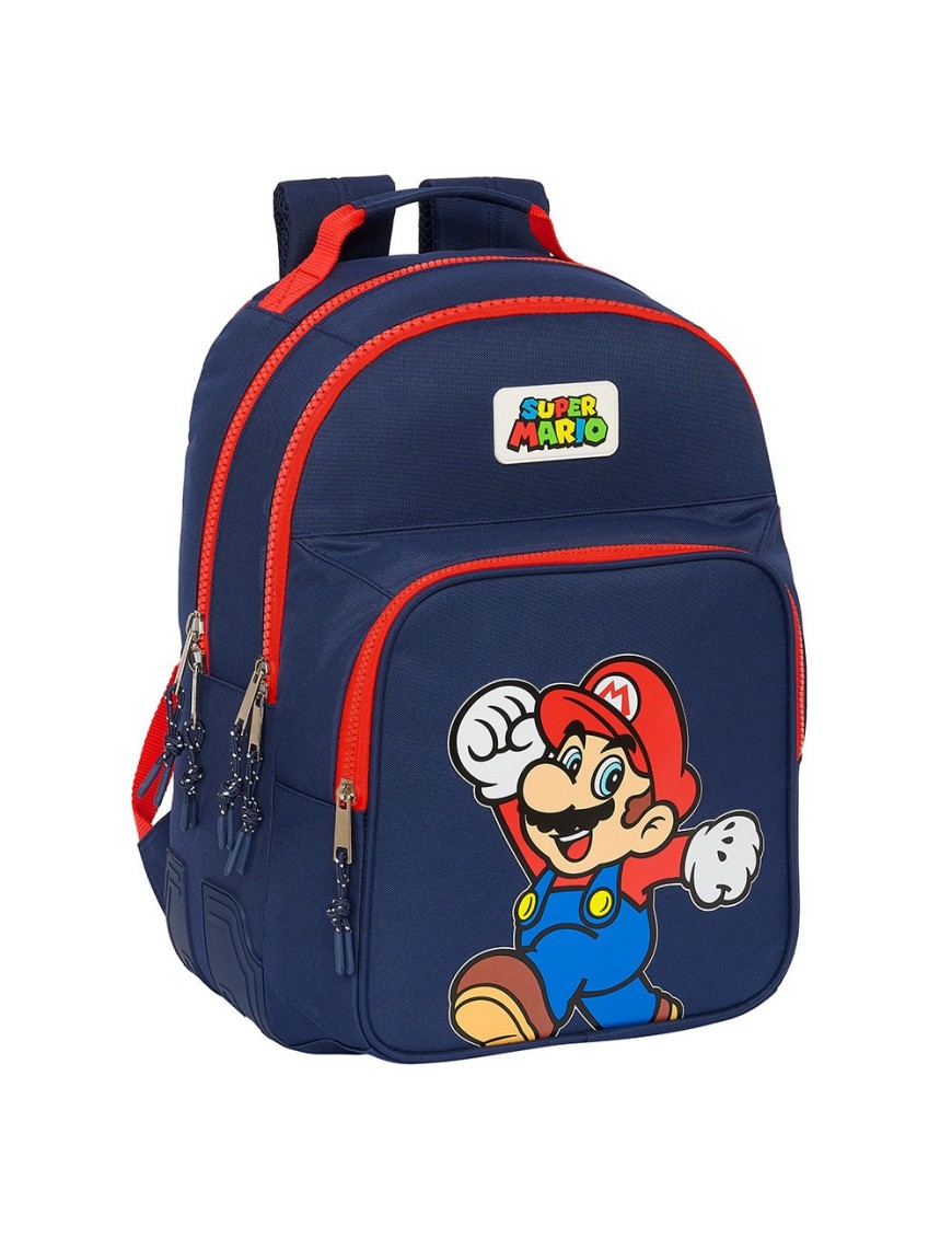 MOCHILA DOBLE ADAPT.CARRO SUPER MARIO "WORLD"