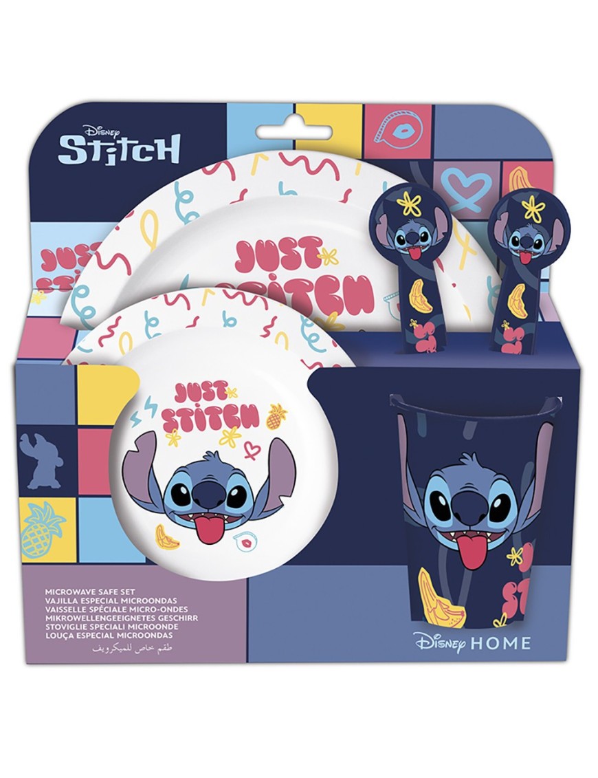 SET MICRO KIDS 5 PIEZAS EN ESTUCHE STITCH "SWEET"