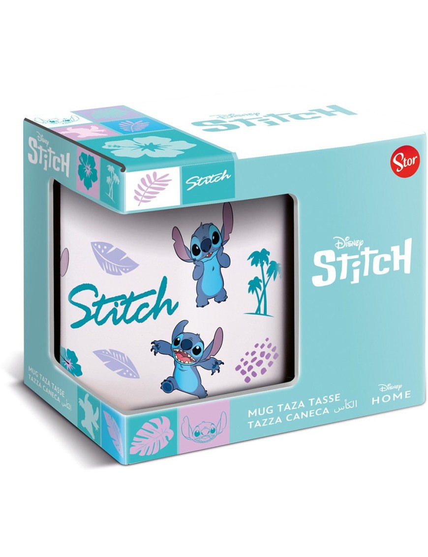 TAZA CERµMICA 325ml EN CAJA REGALO STITCH LEAVES PATTERN YOUNG ADULT