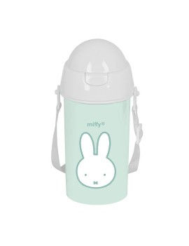 BOTELLA 500ml APERTURA AUTOM. CON PAJITA MIFFY "MENTA"