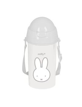 BOTELLA 500ml APERTURA AUTOM. CON PAJITA MIFFY "NIEBLA"