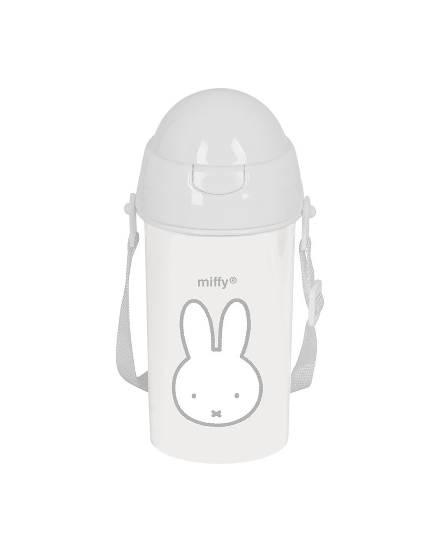 BOTELLA 500ml APERTURA AUTOM. CON PAJITA MIFFY "NIEBLA"