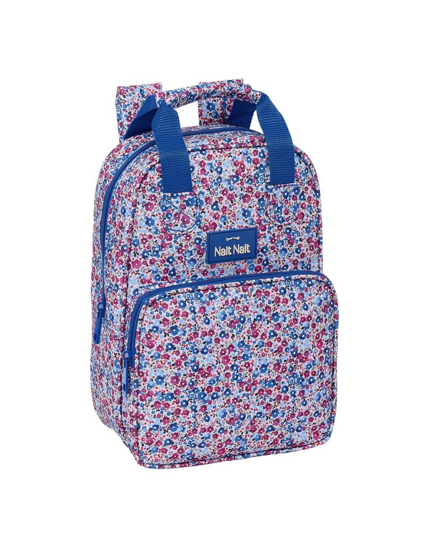 MOCHILA INFANTIL NAIT NAIT "FLORES COIMBRA AZUL"