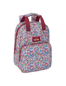 MOCHILA INFANTIL NAIT NAIT "FLORES COIMBRA BURDEOS"