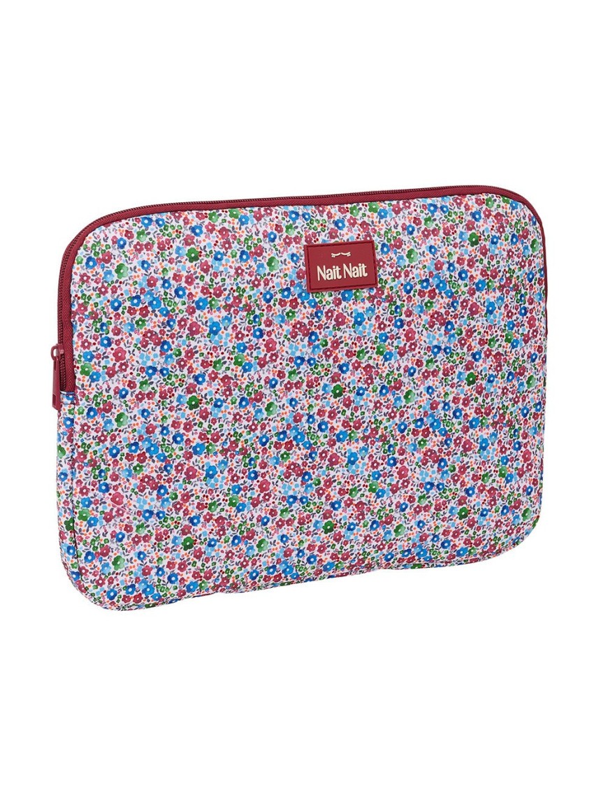 FUNDA PARA PORTATIL 14'' "FLORES COIMBRA BURDEOS"