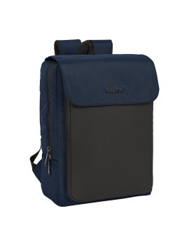 MOCHILA CON SOLAPA PORTATIL 13,3''+USB SAFTA BUSINESS "DARK BLUE"