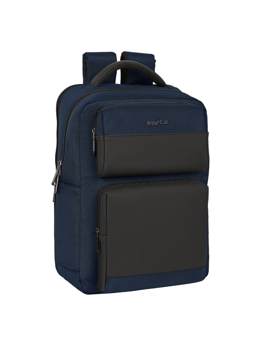 MOCHILA 2 BOLSILLOS PORTATIL 15,6''+USB SAFTA BUSINESS "DARK BLUE"