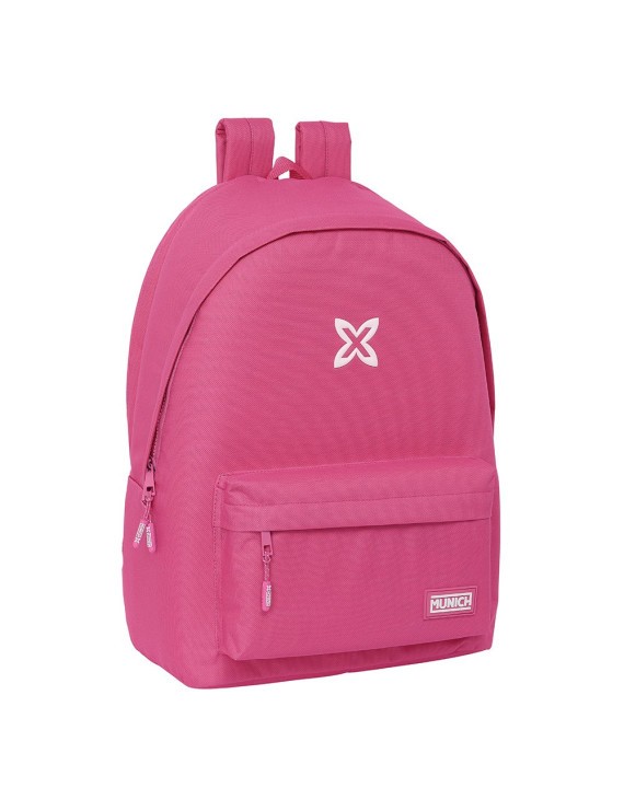 MOCHILA DOBLE PARA PORTATIL 15,6"+USB MUNICH BASICOS "FUCSIA"