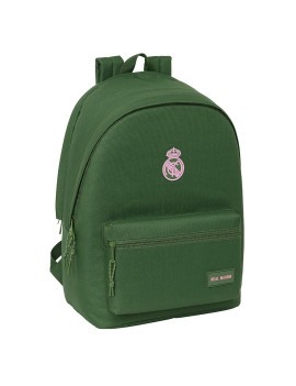 MOCHILA DOBLE PARA PORTATIL 15,6"+USB REAL MADRID CHICA CAQUI