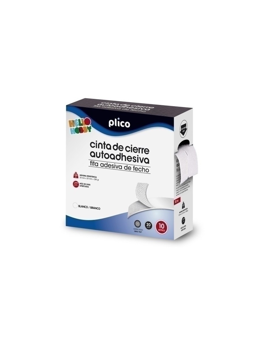 Cinta Velcro Plico Autoadhesiva 10M Bl