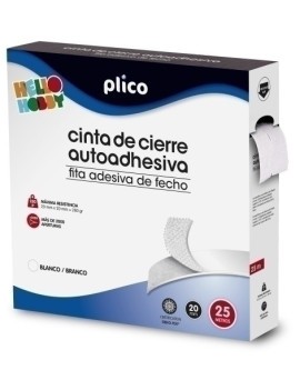 Cinta Velcro Plico Autoadhesiva 25M Bl