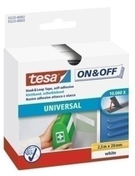 Cinta Velcro Tesa On&Off 2,5X20 Blanco