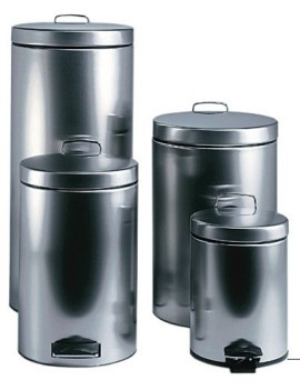 Papelera Acero Inox Tapa Pedal 12 Litros