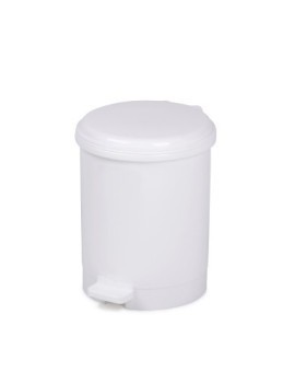 Papelera Pl. Cep C/Tapa Pedal 12L Blanca