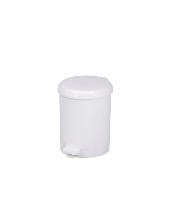 Papelera Pl. Cep C/Tapa Pedal 12L Blanca