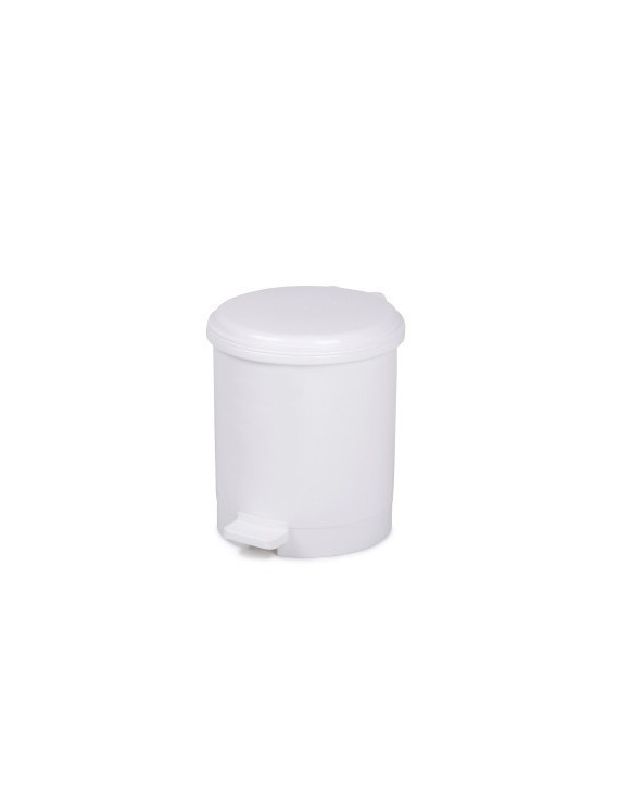 Papelera Pl. Cep C/Tapa Pedal 6L Blanca