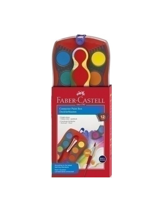 Acuarelas Faber-Castell Estuc. 12+Blanco