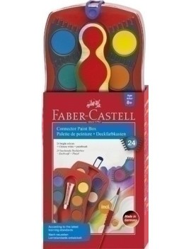 Acuarelas Faber-Castell Estuc. 24+Blanco