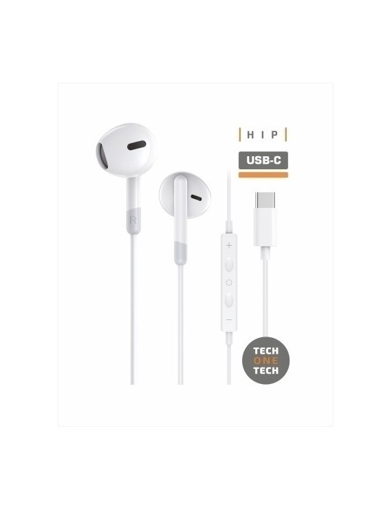 Auriculares Techone Boton Usb-C Blanco