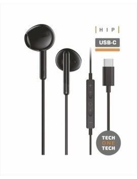 Auriculares Techone Boton Usb-C Negro