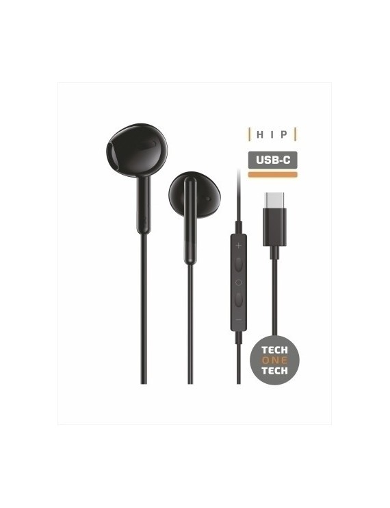 Auriculares Techone Boton Usb-C Negro