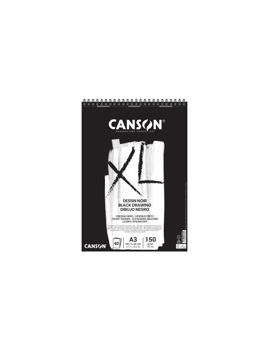 Bloc Dibujo Canson Xl Black C/Esp. A3 15