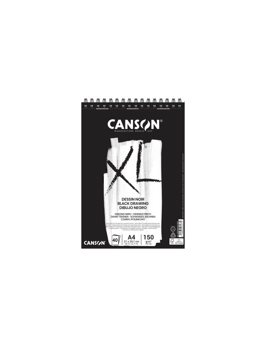 Bloc Dibujo Canson Xl Black C/Esp. A4 15